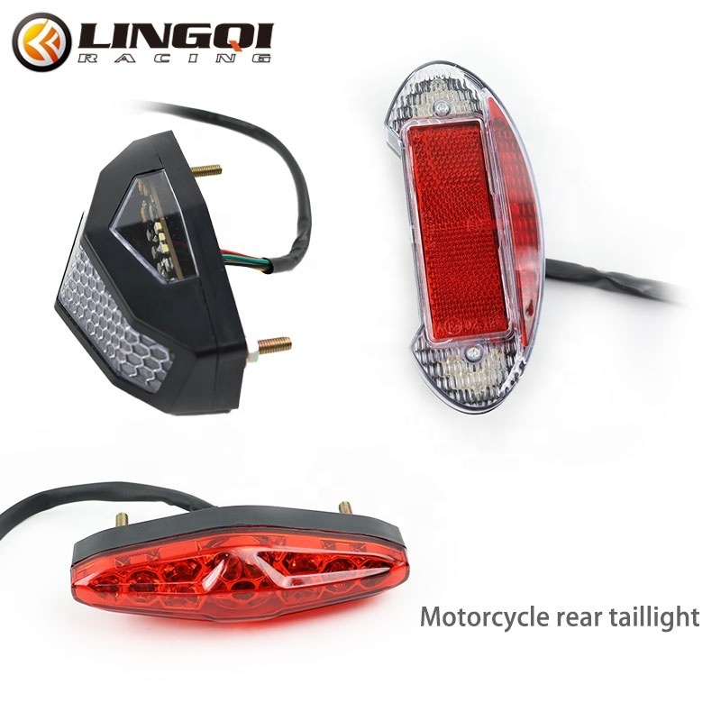 LINGQI Dirt Pit Bike Tail Light Brake Blinker Number Plate Light License Plate For  Harley Honda ATV Motorcycle