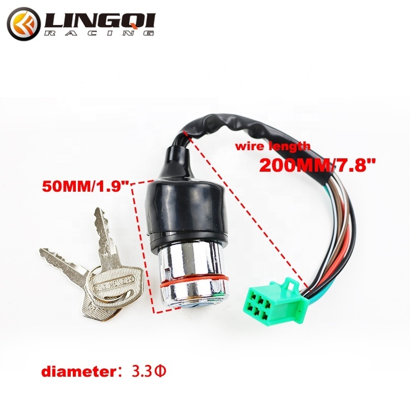 LINGQI Motorcycle Dirt Pit Bike Ignition Lock Engine Start Switch For Off Road ATV Go Kart Quad Accessories