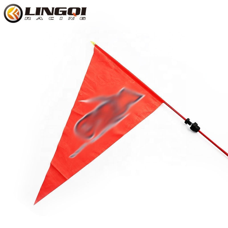 LING QI Front Rear Side Flag Pole Mount Safty Warning Flag Triangle Reflective Pennant For Go Kart Cart UTV ATV