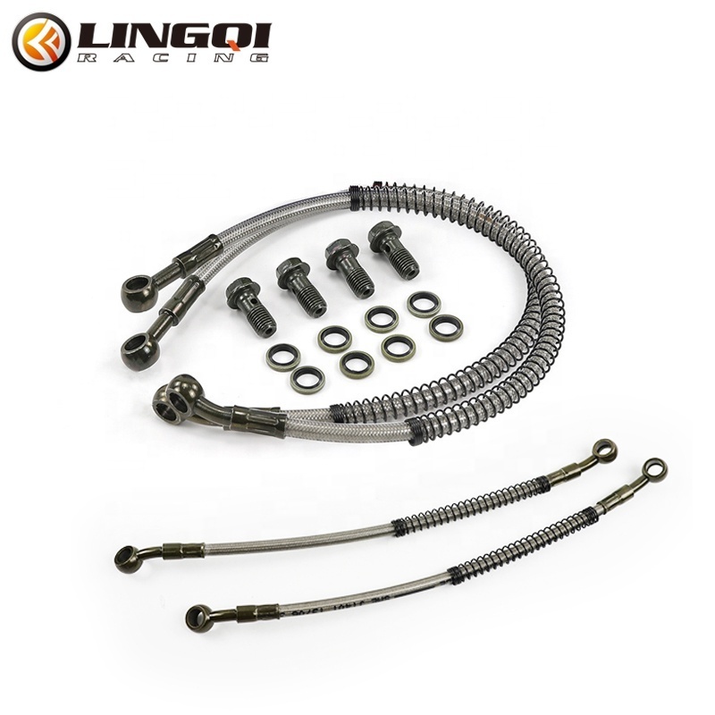 LINGQI Dirt Pit Bike Parts Radiator Kit Steel Oil Cooler Tube With Drain Plug For Motorcycle Monkey Go Kart Street Bike