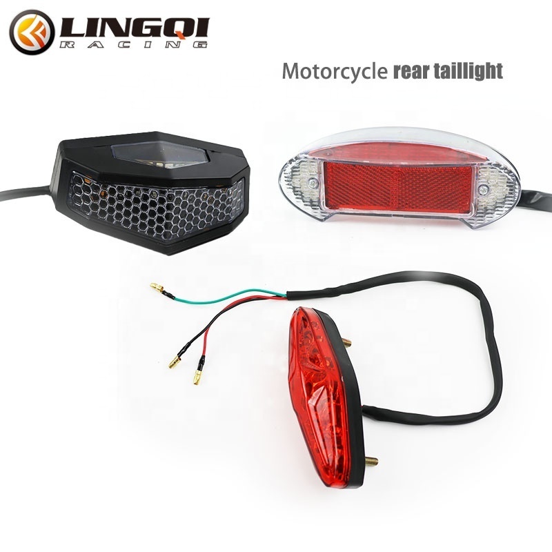 LINGQI Dirt Pit Bike Tail Light Brake Blinker Number Plate Light License Plate For  Harley Honda ATV Motorcycle