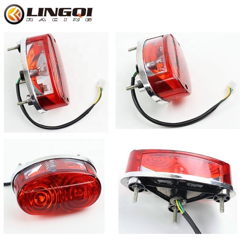 Flashing Fashion Red PP Plastic Rear Brake Taillight Stop Lamp License For Dirt Pit Bike ATV Go Kart Motorcycle Body Part