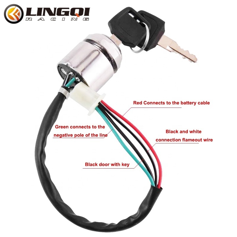 LINGQI  ATV Go Kart Start Switch 4-Wire Engine  Start Switch For Universal Motorcycle Dirt Pit Bike Off Road