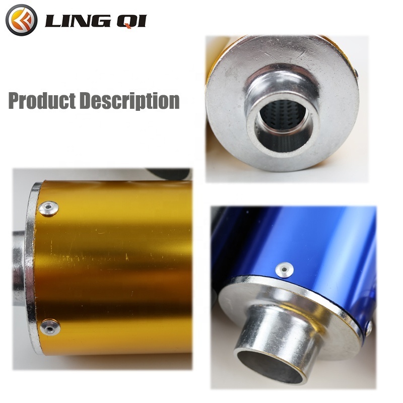 LINGQI Racing Metal 28mm Flat Mouth Exhaust Muffler  Exhaust Pipe  For CRF50 XR50 CRF50F SSR SR70 Motorcycle Part