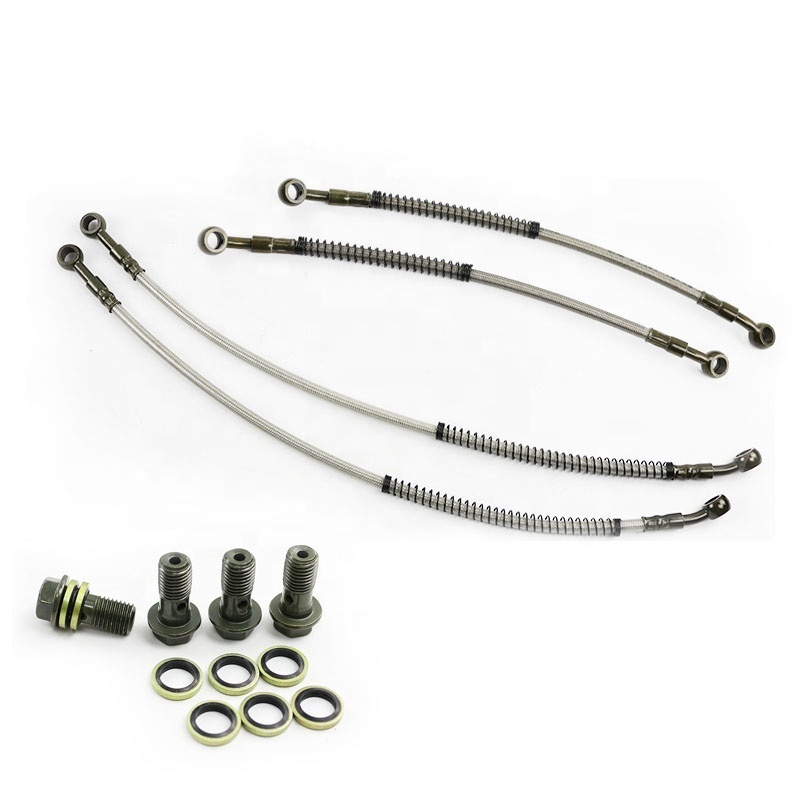 LINGQI Dirt Pit Bike Parts Radiator Kit Steel Oil Cooler Tube With Drain Plug For Motorcycle Monkey Go Kart Street Bike