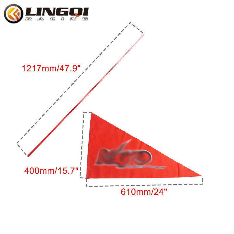 LING QI Front Rear Side Flag Pole Mount Safty Warning Flag Triangle Reflective Pennant For Go Kart Cart UTV ATV