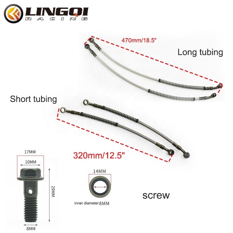 LINGQI Dirt Pit Bike Parts Radiator Kit Steel Oil Cooler Tube With Drain Plug For Motorcycle Monkey Go Kart Street Bike