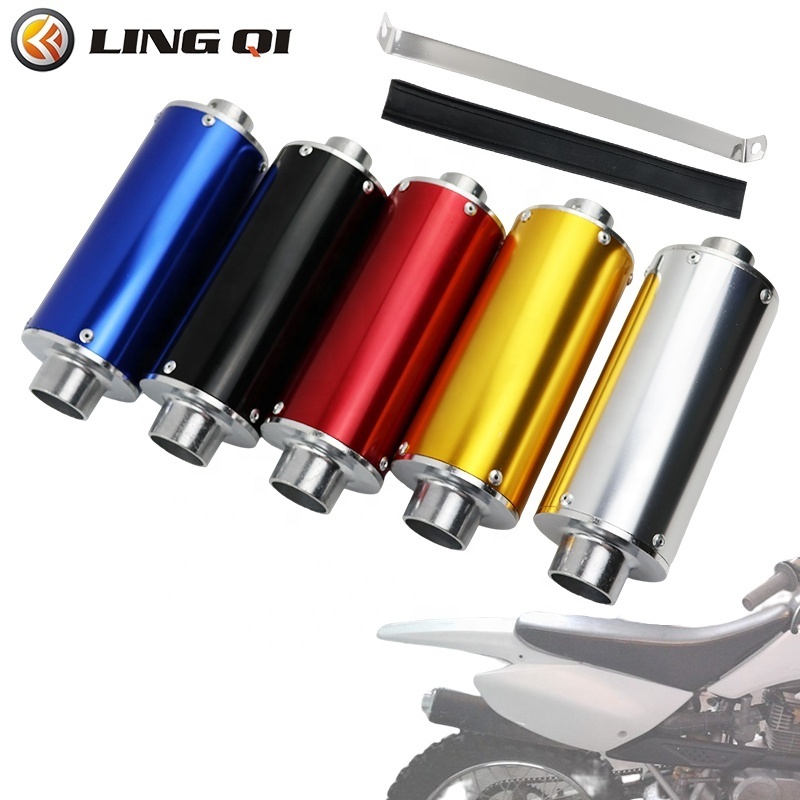 LINGQI Racing Metal 28mm Flat Mouth Exhaust Muffler  Exhaust Pipe  For CRF50 XR50 CRF50F SSR SR70 Motorcycle Part