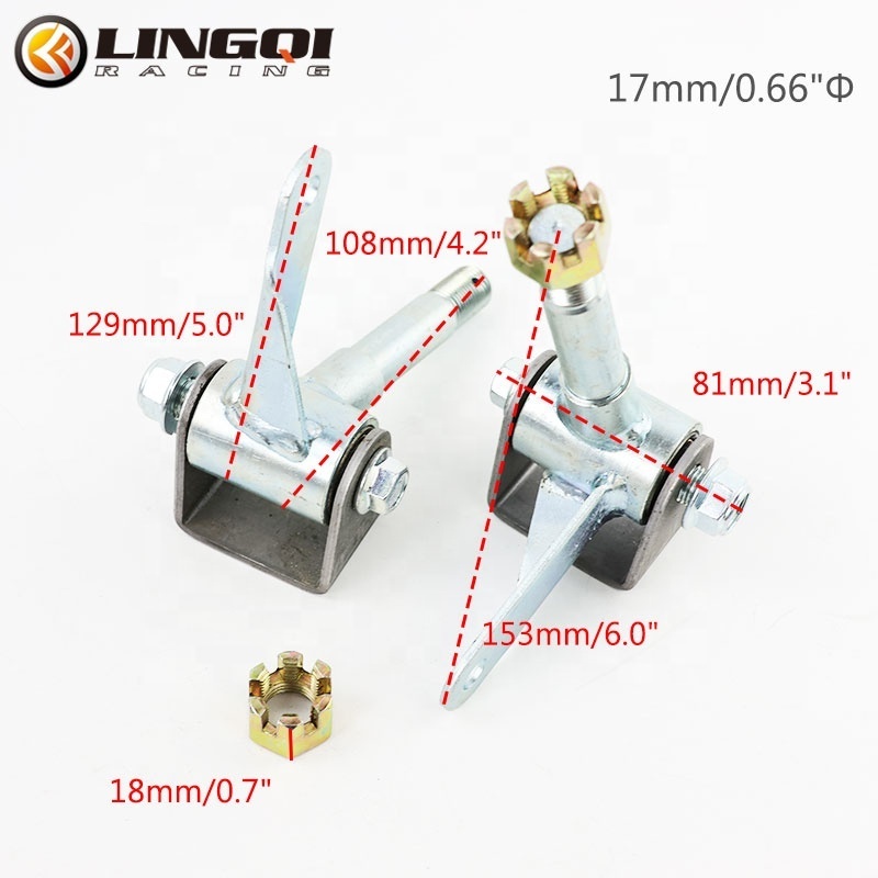 LING QI Steel Alloy Wheel Knuckle Spindle With Wheel Hub 5 inch or 6 inch Bearing Flange For Go Kart Buggy Karting ATV UTV Quad