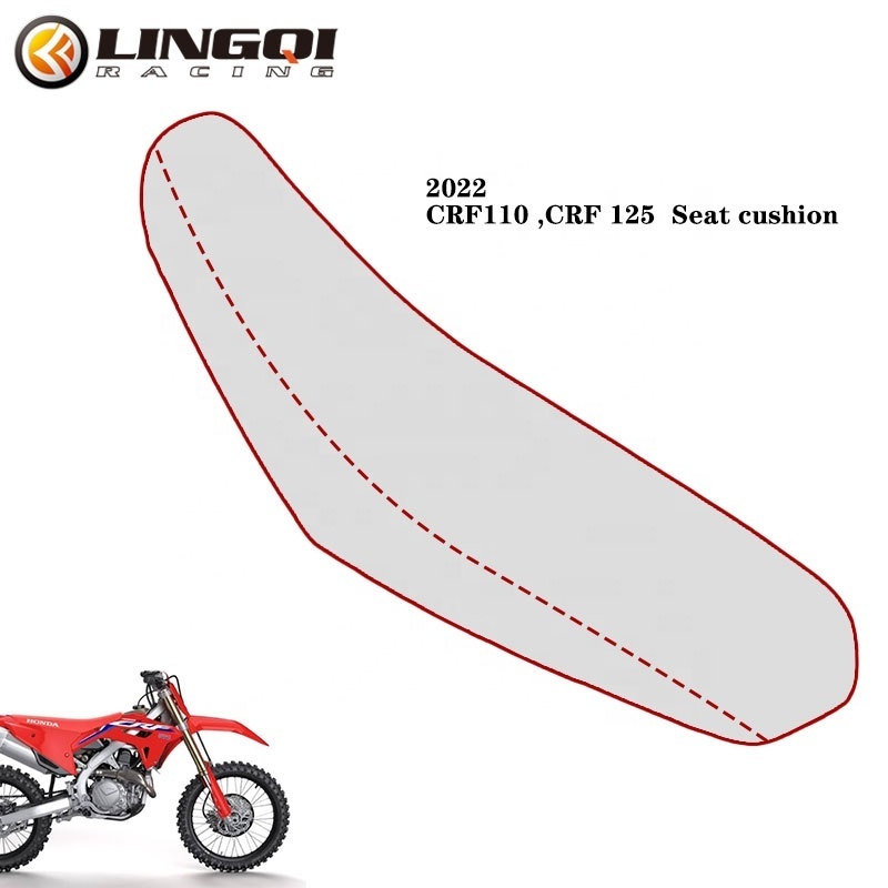 LINGQI RACING  Motorcycle Customized Parts Sponge and Leather Colorful Cushion For Honda CRF110 2022 Motorbike Accessories