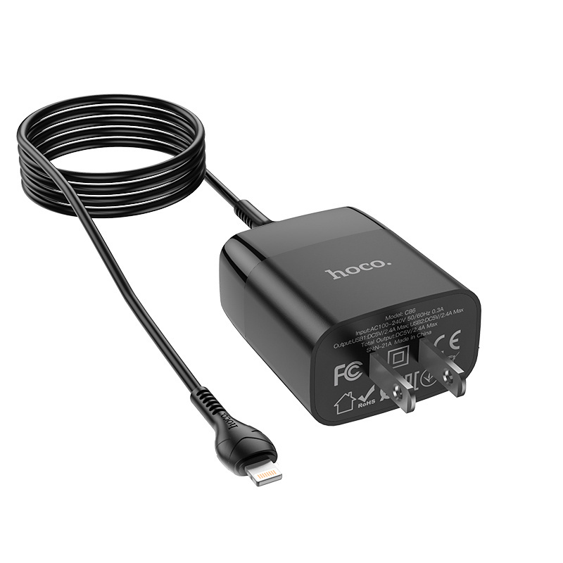 HOCO C86 Illustrious dual port charger with digital display(US)