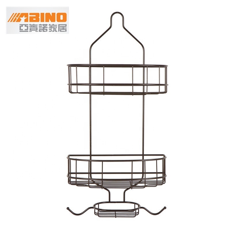 Modern Design Commercial Metal Bathroom Rack Shower Hanging Caddy with Nickel Finish Steel Material for Kitchen Application