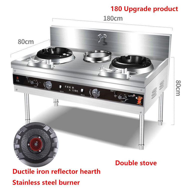 Lyroe Industrial Price Commercial 2 Wok 2 Burner Chinese Restaurant Cooking Equipment Gas Stove With Rotating Faucet