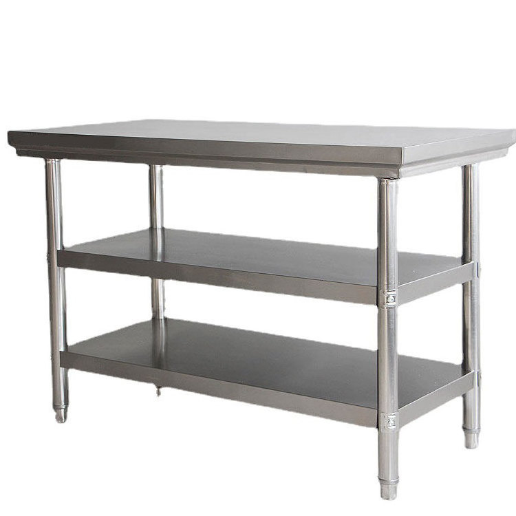 Lyroe Commercial Hotel Restaurant Stainless Steel 304 Double-layer Factory Movable Operation Work Table