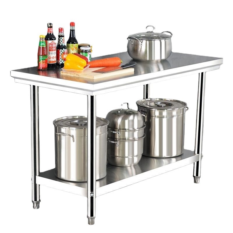 Lyroe Commercial Hotel Restaurant Stainless Steel 304 Double-layer Factory Movable Operation Work Table