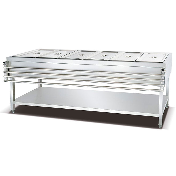 Lyroe Commercial Canteen Heat Preservation Cooking Table Stainless Steel Food Display Electric Warmer