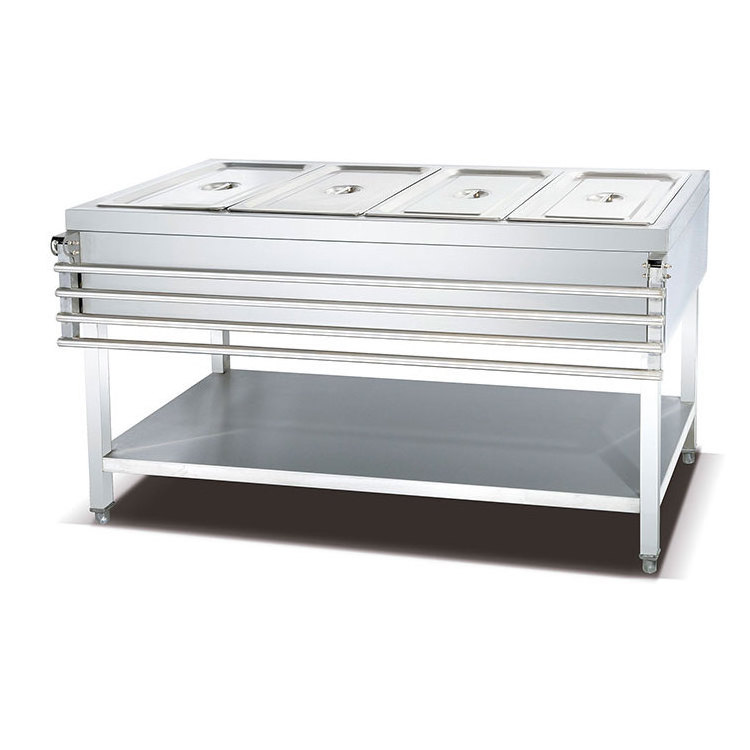 Lyroe Commercial Canteen Heat Preservation Cooking Table Stainless Steel Food Display Electric Warmer