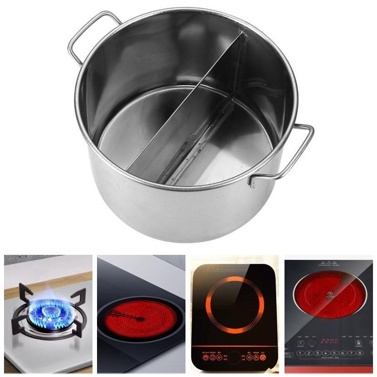 Lyroe Street vender special pot compartment stainless steel cooking partition noodle cooker pot