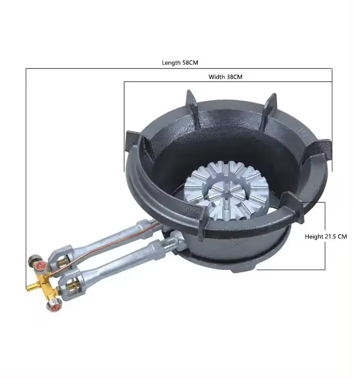 Lower Price Ceramic Igniter Double Pipe Cast Iron Outdoor Commercial Cooking Stove LPG Burner