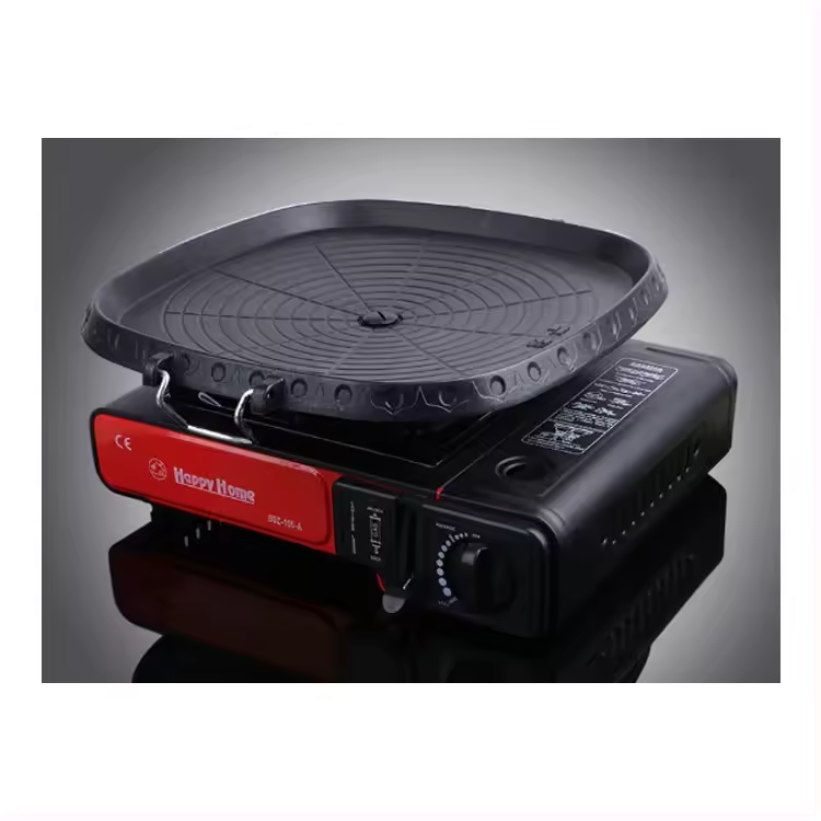 Hot selling non-stick BBQ grill pan household outdoor portable cassette grill barbecue plate camping korean grill pan