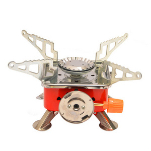 Mini Camping Durable Gas Butane Stoves Outdoor Barbecue Lightweight Portable Folding Gas Stove Burner With Plastic Box 48/carton