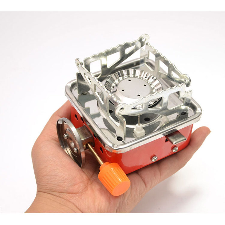 Mini Camping Durable Gas Butane Stoves Outdoor Barbecue Lightweight Portable Folding Gas Stove Burner With Plastic Box 48/carton