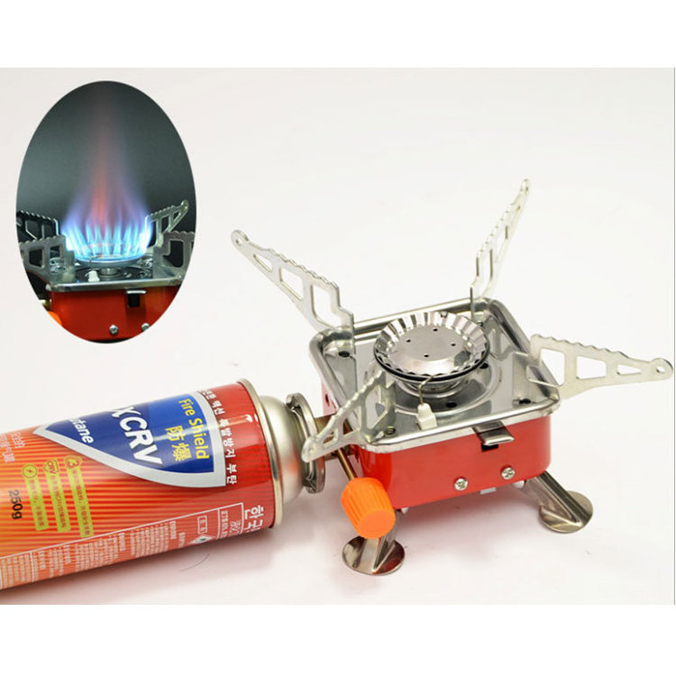 Mini Camping Durable Gas Butane Stoves Outdoor Barbecue Lightweight Portable Folding Gas Stove Burner With Plastic Box 48/carton