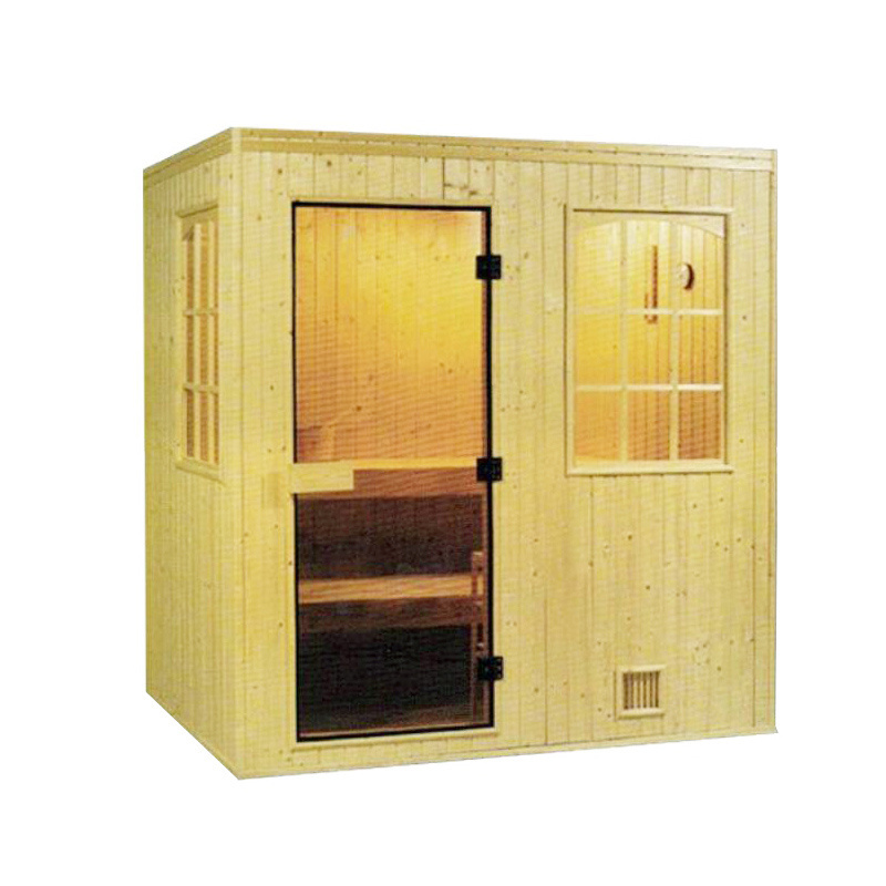 Indoor modern sauna room indoor sauna spa red cedar wood shower steamer