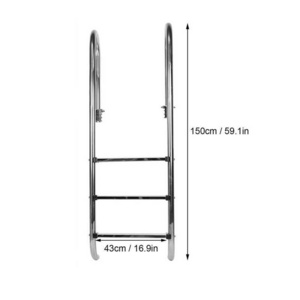 Stainless 304 Inground Heavy Duty Alberca Picina Removable Swimming Pool Slide Handrails Stairs Ladder