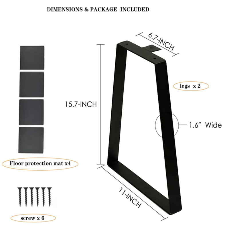 Furniture Legs Black Steel Table Legs X Cast Iron Coffee Dining Table Base Wrought Iron Metal Legs for Table Bench