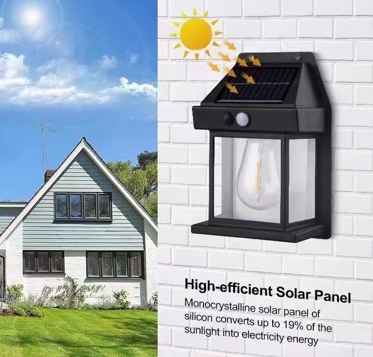 Two sizes Portable Motion Sensor Lightings Outdoor Wall Lamp Waterproof ABS Polycrystalline Solar Panel  Led Garden Solar Lights