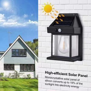 Two sizes Portable Motion Sensor Lightings Outdoor Wall Lamp Waterproof ABS Polycrystalline Solar Panel  Led Garden Solar Lights