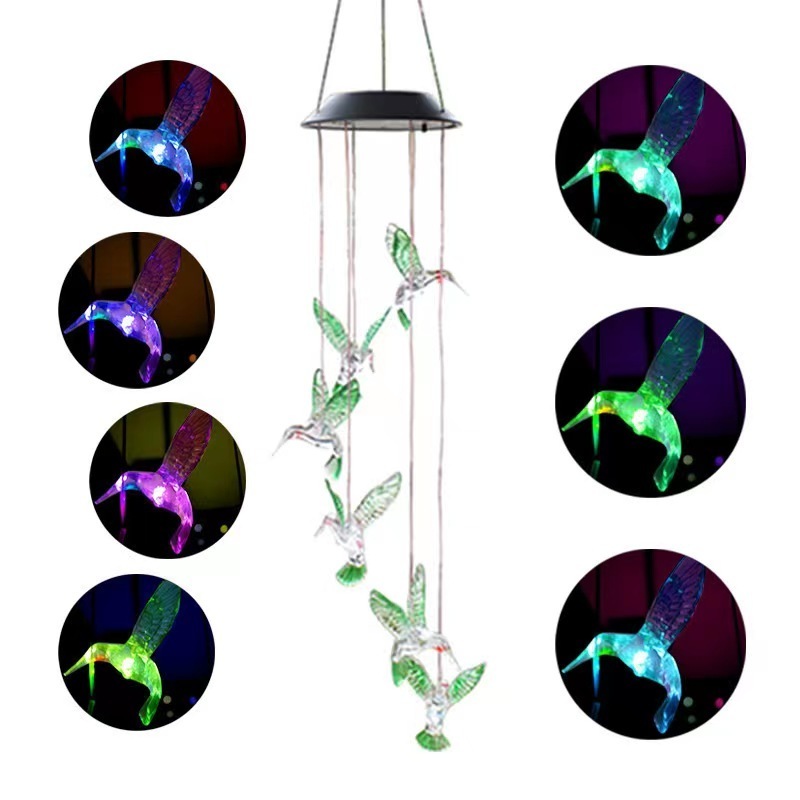 Hot Sale Garden Decoration Custom Crafts Alloy Wind Chime Bells Hanging Living Bed Home Outdoor Garden Decor Solar Wind Chimes