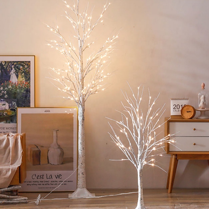 60cm 120cm 150cm 180cm 210cm LED White Decorative Birch Grove Artificial Tree Lights White Twig Tree Christmas Tree Lights