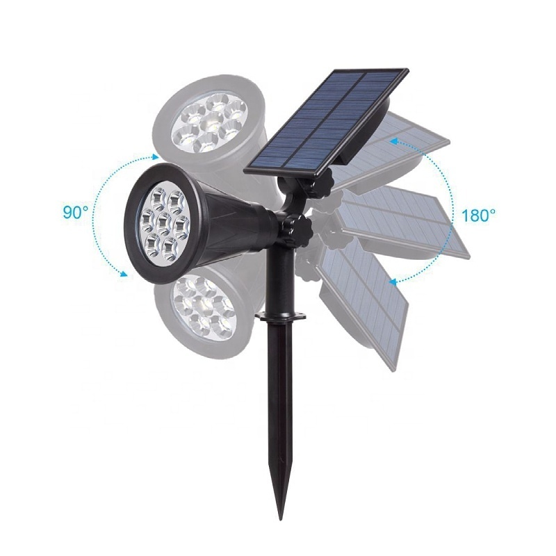 Portable Black Outdoor Decoration Spotlight Waterproof Ip65 Solar Lighting Led Garden Lights Path Light