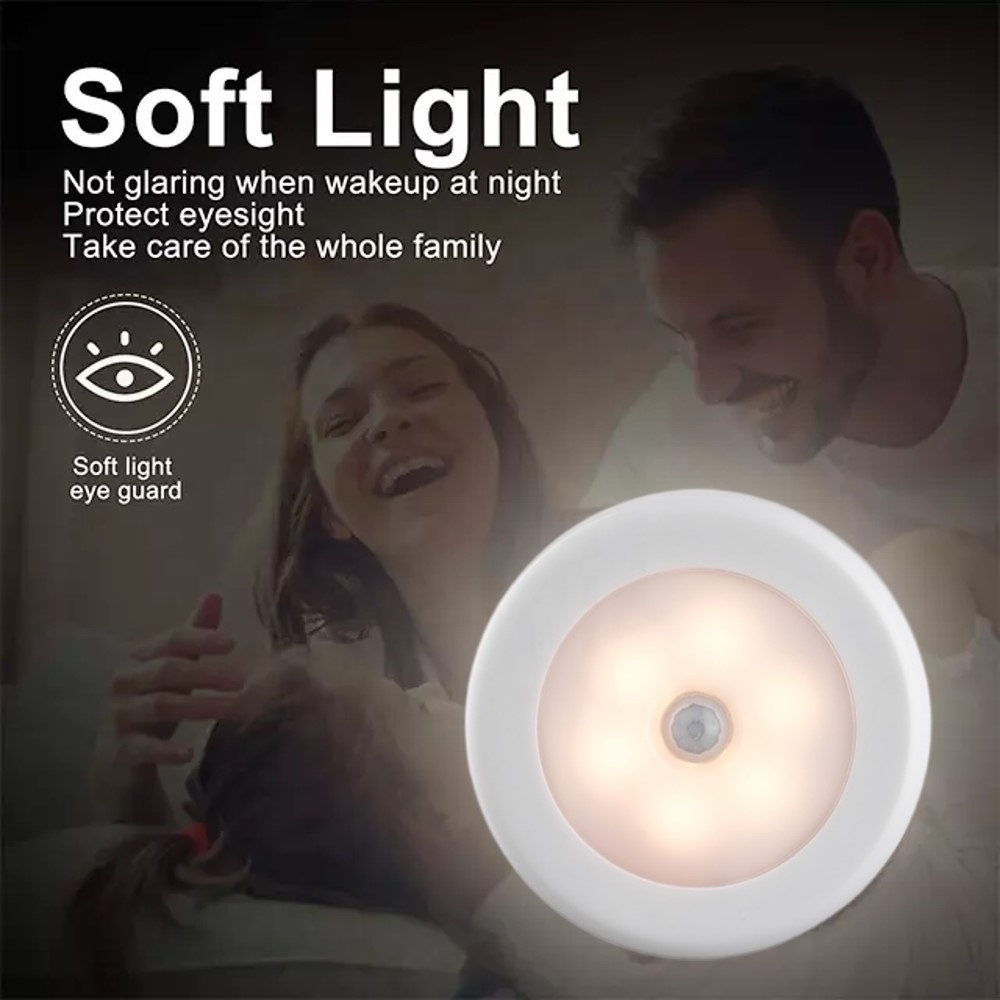 Intelligent Sensor Indoor Bedroom 6 Led Motion Sensor Night Light/wall Light Led Night Light