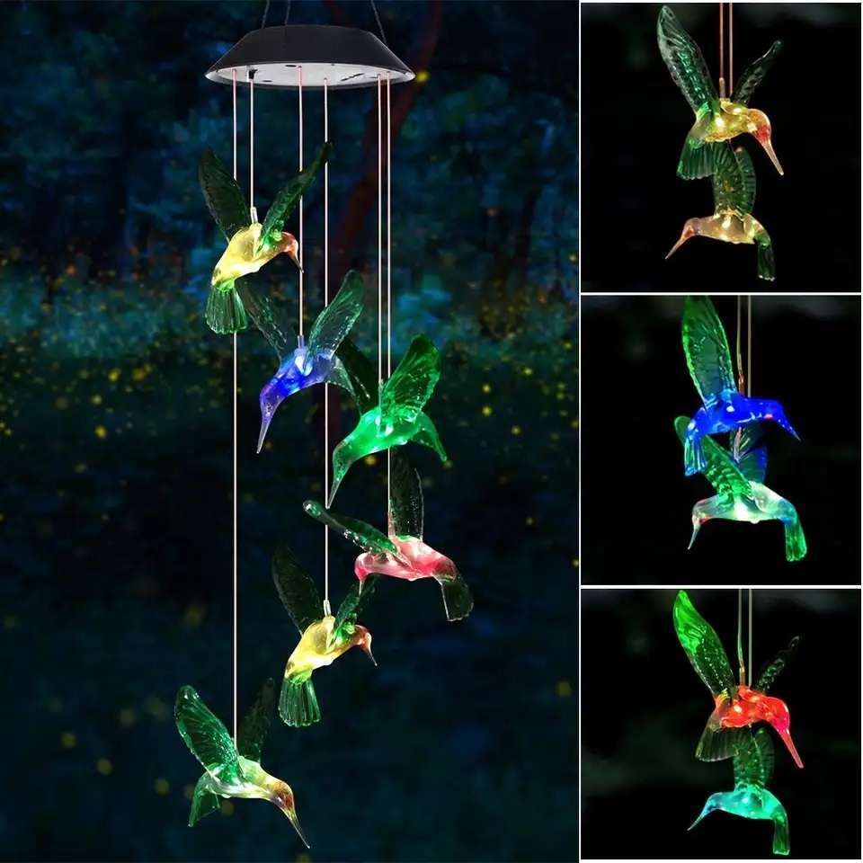 Hot Sale Garden Decoration Custom Crafts Alloy Wind Chime Bells Hanging Living Bed Home Outdoor Garden Decor Solar Wind Chimes