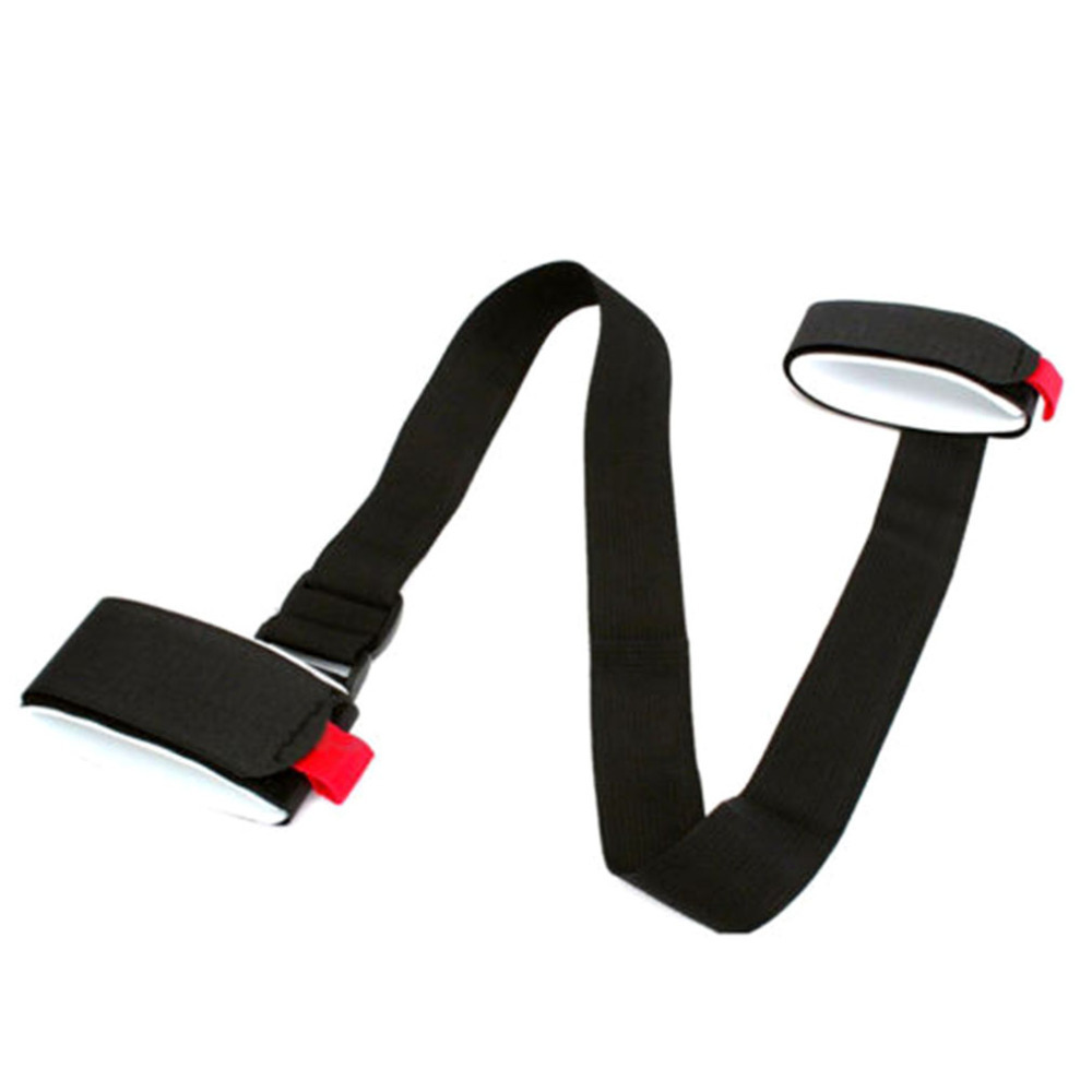 Hot Skiing Pole Shoulder Hand Carrier Lash Handle Straps Hook Loop Protecting Black Nylon Ski Handle Strap