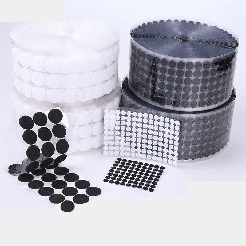 Hook and loop adhesive dot self adhesives white transparent clear double sided sticky tape dots