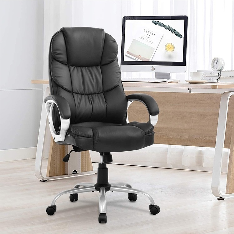 Free Sample PU Leather chaises de bureau sillas Swivel Revolving Guest Manager Office Chair