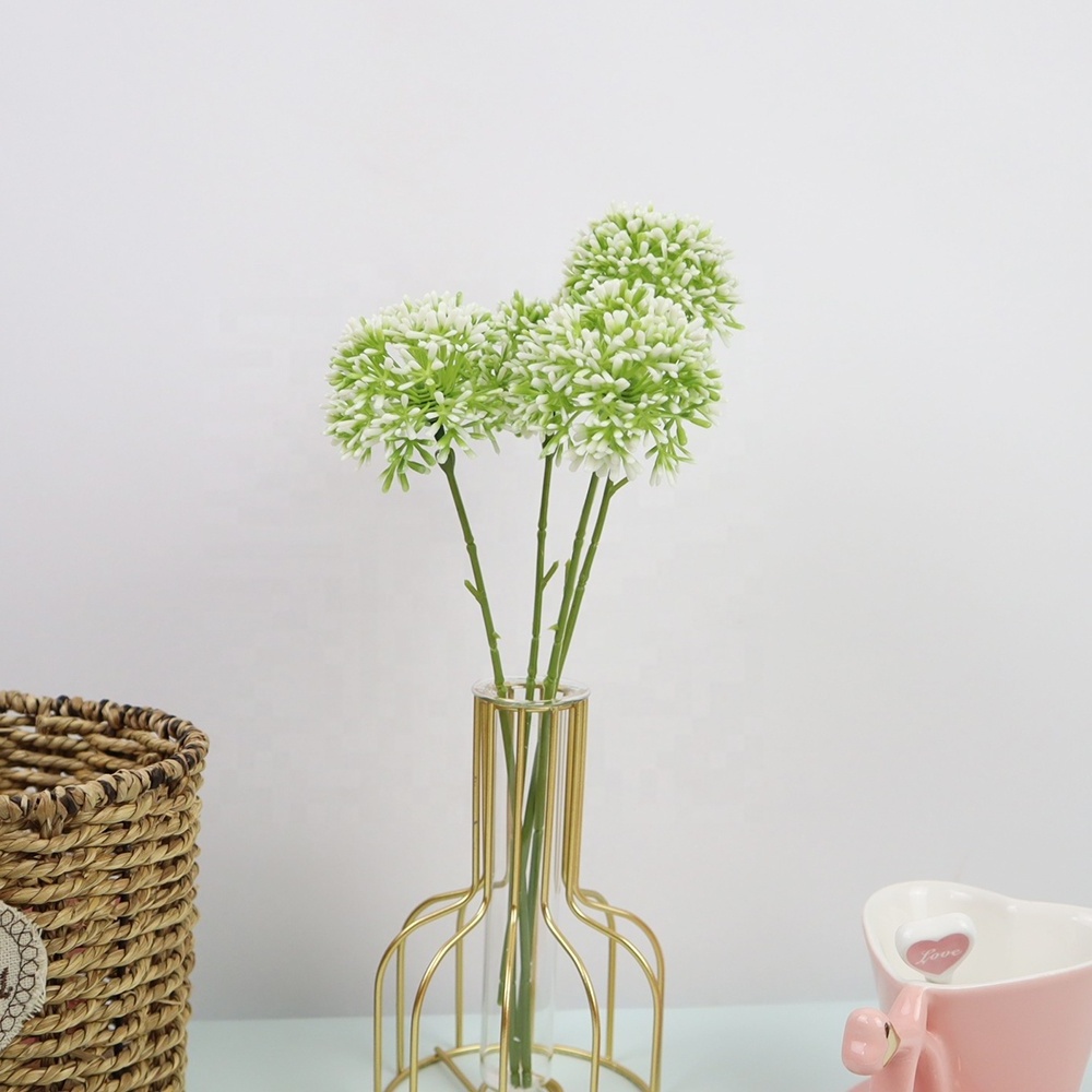 Factory Price 28 Cm Plastic Indoor Decoration Artificial Dandelion Flower Tall Onion Grass For Bonsai Artificial