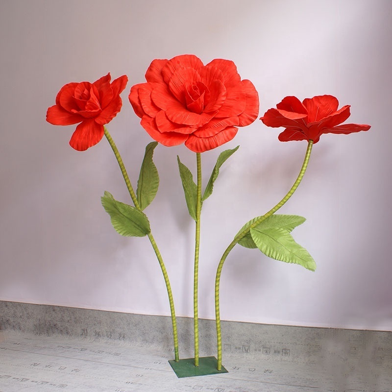 New design Wholesale 80cm Giant PE Large Flowers head Large Artificial Foam Roses Flower For Wedding Decor