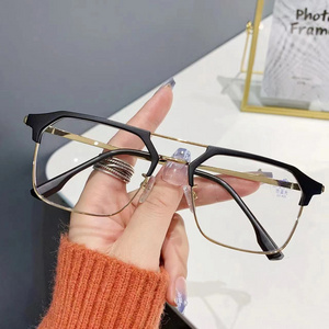 Photochromic Anti Blue Light Glasses Silver Black Irregular Metal Optical Photo gray luxury women eyeglasses frames