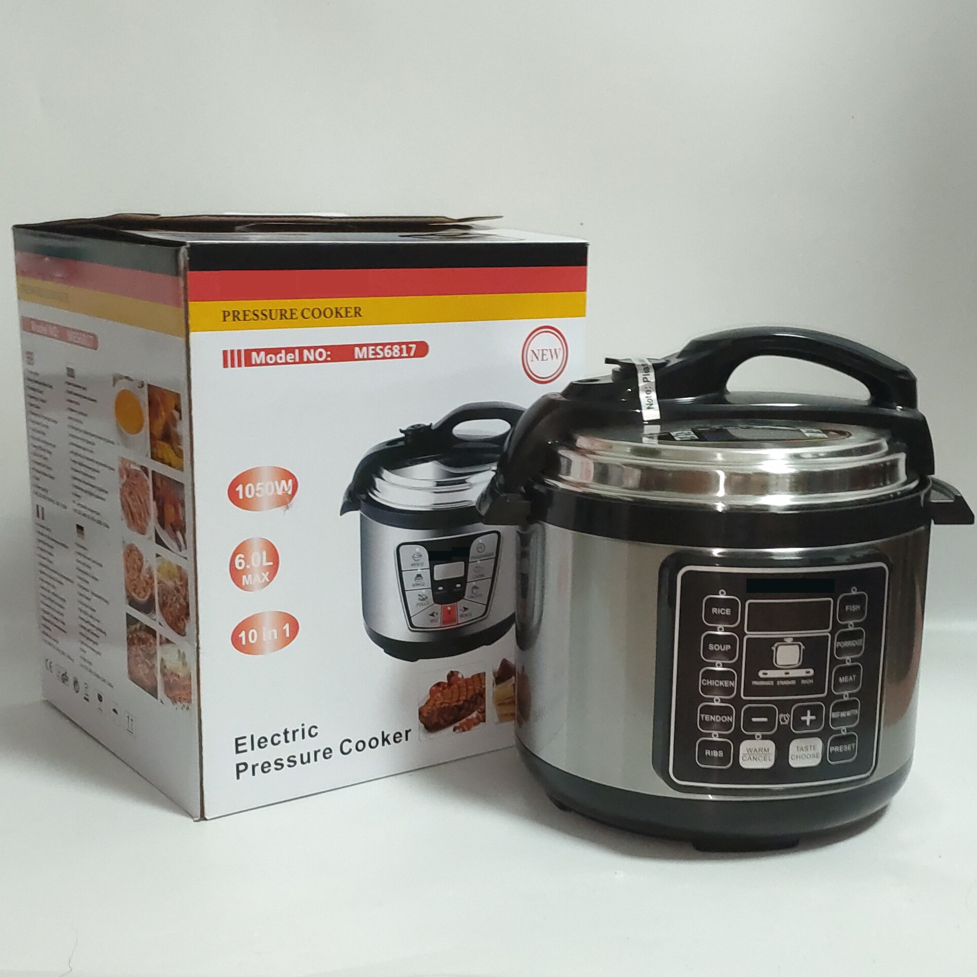 High Quality Commercial Household Stainless Steel 6L Capacity Multifunction Electric Pressure Pot Cooker For Home Use