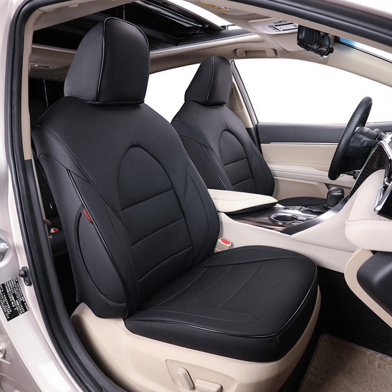 EKR Factory Direct Premium Leather Beige 5 Seats Fit Full Set Custom Car Seat Covers for Toyota Camry 2016