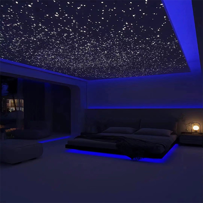 Hotel Lobby Interior Fiber Optic Lighting Starry Star For Cinema Roof Ceiling Car Decoration