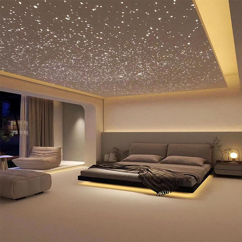 Hotel Lobby Interior Fiber Optic Lighting Starry Star For Cinema Roof Ceiling Car Decoration