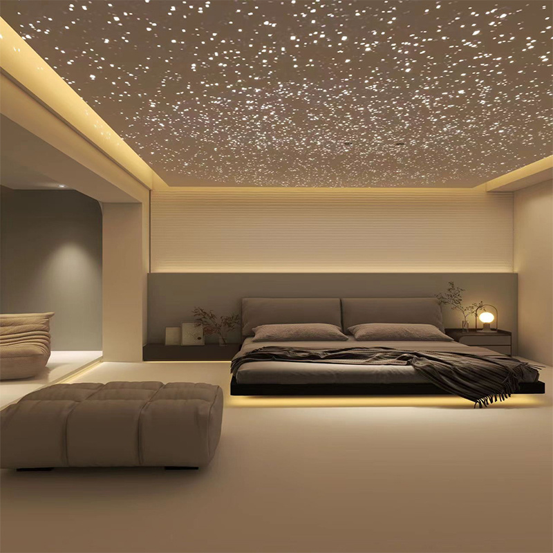 Hotel Lobby Interior Fiber Optic Lighting Starry Star For Cinema Roof Ceiling Car Decoration