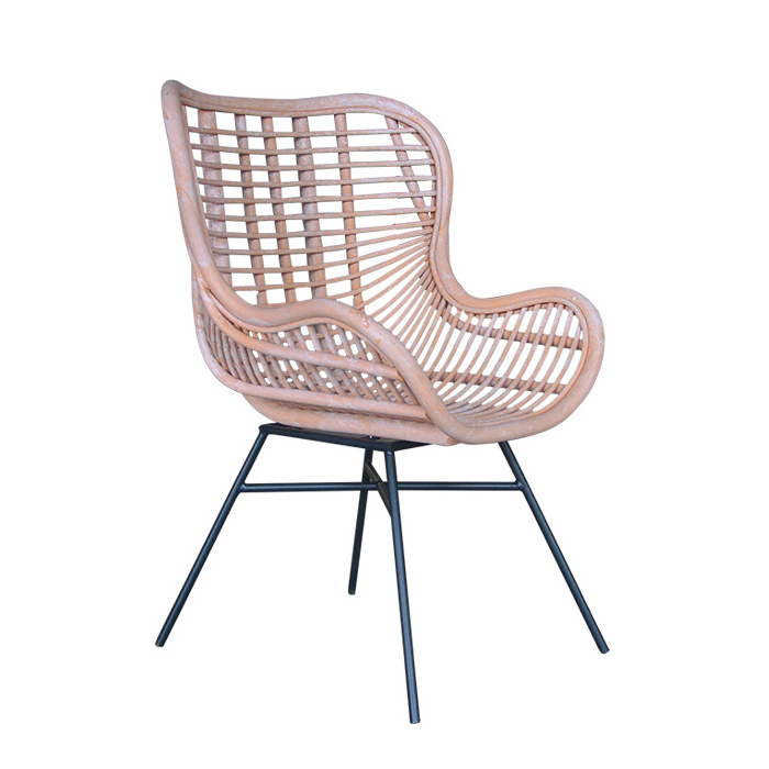 Chinese Beauty Home Goods Pink Color  Beach Coffee Shop Restaurant Rattan Dinning Chair