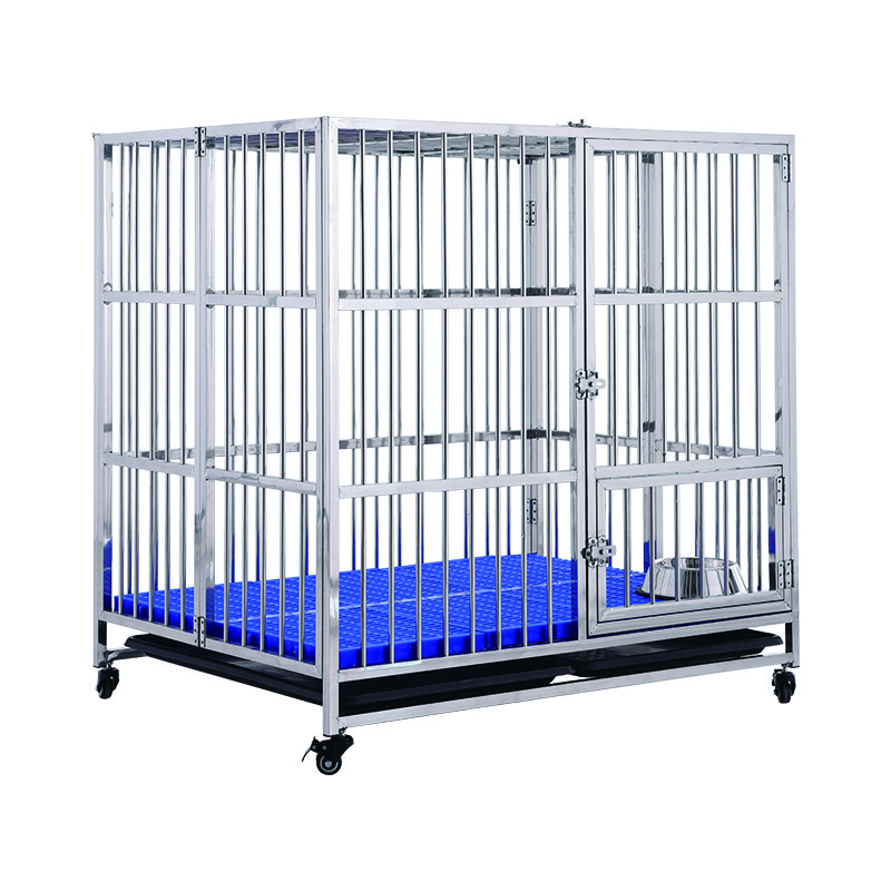 Stainless Steel Folding Dog Cages Single Door Metal Steel Pet Dog Kennel Price